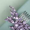BERYUAN Women Girls Bridal Purple Crystal Rhinestone Wedding Hair Comb Teardrop Rhinestone Wedding Headpiece Silver Gold Wedding Hair Accessories Bridal Headband for Brides Bridesmaid (purple)