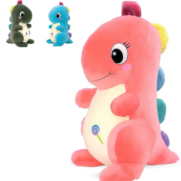 NUGEMS Dinosaur Plushies Toys Dino for Toddlers 16 in. Cute Stuffed Animal Soft Plush Birthday Gifts for Kids, Teens Adults (Pink)
