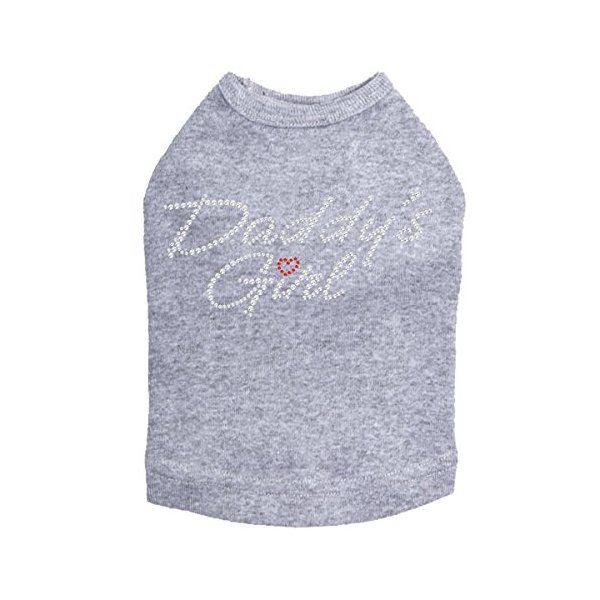 Daddy's Girl with Red Heart Dog Shirt 2XL Gray