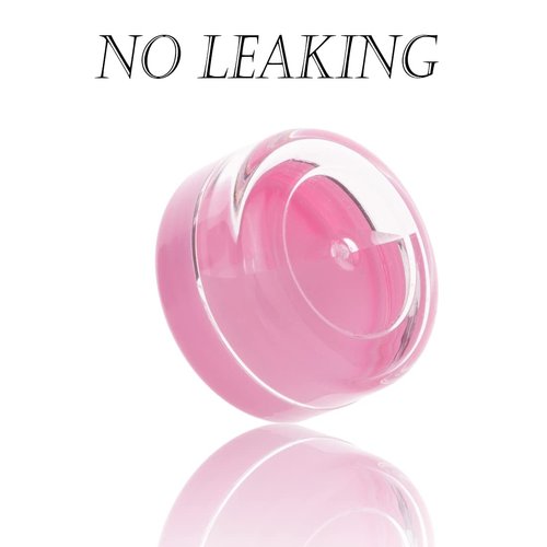 ZEJIA 5 Gram Sample Containers with Lids, Mini Makeup Containers, Empty Plastic Travel Cosmetic Containers with Labels(100 Count, Pink Lid)