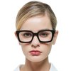 MARE AZZURO Women’s Reading Glasses +3.5 Stylish Readers for Female 3.50 Square Oversized Reader 350 with Spring Hinge