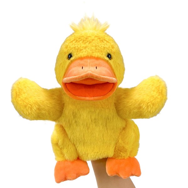 Okegztoa Hand Puppets Duck Puppets,9" Realistic Stuffed Animal Puppets for Toddlers Duck Stuffed Puppets for Kids with Movable Mouth,Duck Animal Hand Puppets for Adults Hand Puppets for Toddlers 3