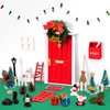 31Pcs Christmas Elf Fairy Door Kit - Miniature Accessories Garden Wooden Decorations Craft Set(Red)