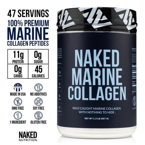 NAKED Marine Collagen Peptides Protein Powder - Unflavored - from Wild Caught Cod - Paleo Friendly, Non-GMO, Soy-Free, Gluten-Free - 47 Servings