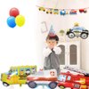 Car Party Supplies - Birthday Party Decorations for 1 year old Kids,Contain a Traffic Banner,a Birthday hat,7 Foil Balloons,6 Latex Balloons,Great for Children Birthday Party