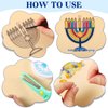 Dunzoom 30 Set Hanukkah Craft Kit Chanukah Suncatchers Kits Window Art Hanukkah Menorah Dreidel DIY Suncatchers Make Your Own Suncatcher Paint Sun Catchers Ornaments for Jewish Art Craft Activity