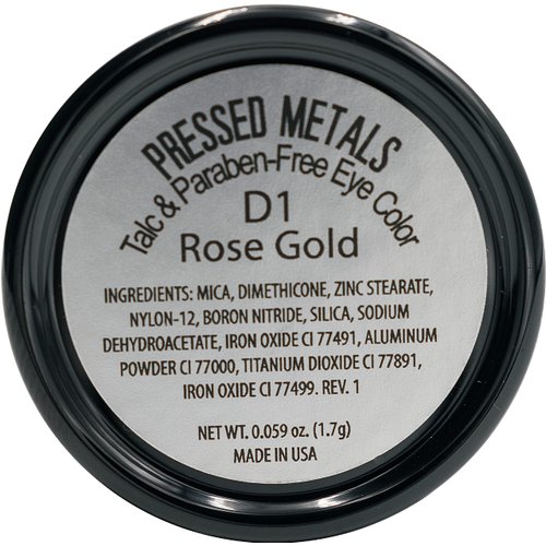 Pure Ziva Peach Pink Rose Gold Shimmering Metallic Pressed Powder Single Vegan Eyeshadow; Talc, Paraben & Cruelty Free