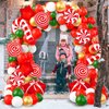 Dendrim 172PCS Christmas Balloons Garland Arch Kit, Red White Green Gold Holiday Party Balloons Decorations with Candy Cane Gifts Box Red Star Foil Balloons for Xmas Themed Birthday Party Supplies