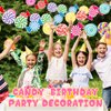 Windkream 5 Pack Candy Party Banner Decorations 29.5 ft Candy Paper Garlands Candy Paper Cutouts Lollipop Banner Sweet Candy Hanging Decor for Candyland Lollipop Christmas Birthday Party Supplies