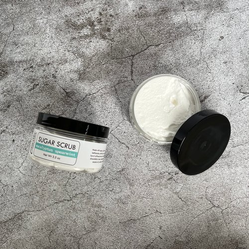 Whipped Soap and Sugar Scrub, Hand and Body Scrub, Gently Exfoliate Your Skin (Eucalyptus Spearmint)