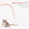 2PCS Mice Tail Cat Teaser Toys, Interactive Cat Wand Toys with 2 Tail Refills, Wiggling Tail Cat Chasing Toys for Cats Kittens Birthday Christmas