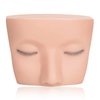 HURRISE Makeup Mannequin Head with 3 Layer Lashes,Soft Silicone Training Mannequin Face Practice Make Up Eyelash Extensions, and Wide Use Lash Extension Practice (White Skin)