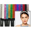 Kenz Laurenz Silver Glitter Headband Pack Elastic Stretch Sparkly Fashion Headbands for Teens Girls Women Softball Volleyball Basketball Sports Teams Set Store (1 Pack)