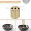 Fasolahome Incense Holder, Beautiful Natural Marble Incense Burner for Meditation, 9 Incense Holes Suitable for Most Incense Types (Black)