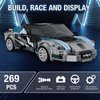 HIGH GODO Super Racing Car Building Sets with Display Case, Collectible Champion Car Model DIY Building Kit, Cool Vehicles Construction Toy Sets for Adult Teens Kids Gift Idea(269 Pieces)