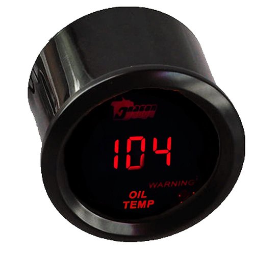 ESUPPORT Universal Car Motor 2" 52mm Digital Red LED Light Display Oil Temp Temperature Gauge Meter Fahrenheit F