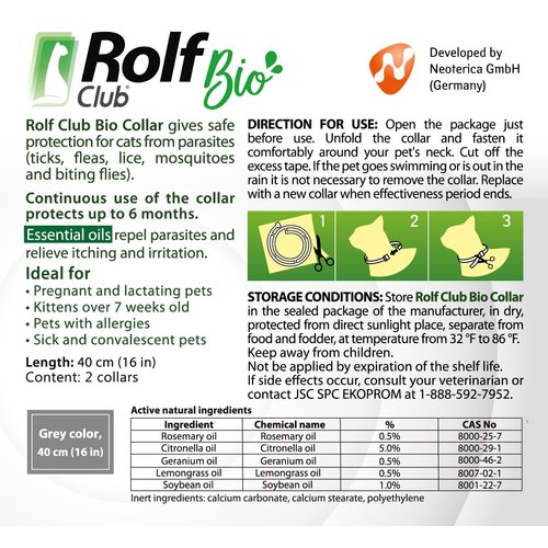 Natural Flea & Tick Collar for Cats - 12 Months Control of Best Prevention & Safe Treatment - Anti Fleas and Ticks Essential Oil Repellent (1 Count)