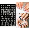 Letter Nail Art Stickers Number Nail Decals Nail Art Supplies Old English Alphabet Nail Sticker Designs Holographic English Font Letters Stickers for Acrylic Nails Decorations (8 Sheets)