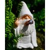 Karoter Middle Finger Figurine Decorations, Naughty Smoking Wizard Gnome, 5.9 Inch , Garden Statue Outdoor, Funny Figurine for Lawn Yard Balcony Porch Patio Home Ornaments Outdoor
