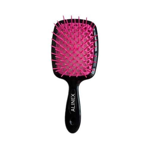 ALINEX Wet & Dry Vented Detangling Hair Brush - Hair brush for All type of Hairs with Black Pink Constrast -Hair Brush Man and Woman,Ultra-soft Tangles Hair Brush