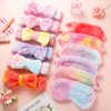 Kajaia 12 Pcs Sleepover Party Favors for Teenager Girl, Spa Headband for Washing Face Bow Makeup Headbands, Plush Sleep Eye Mask for Single Women Spa Pajama Party (Tie Dye)