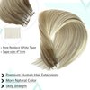 Tape in Hair Extensions Human Hair 22 Inch Ombre Medium Blonde with Platinum Blonde Highlights Human Hair Extensions 50g 20pcs Tape ins Skin Weft Hair Extensions Invisible Glue in Hair Extensions