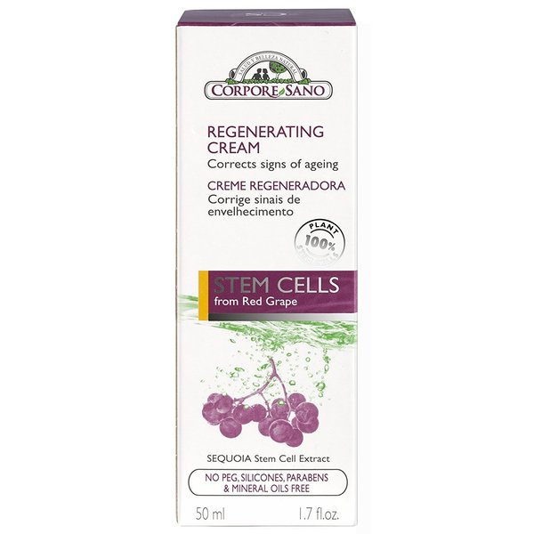 CORPORE SANO STEM CELLS(from Red Grape/Sequoia leaf) REGENERATING FACIAL CREAM -NO PARABENS,PEGS,SILICONES-Imported from Spain-50 ml/1.7 fl oz