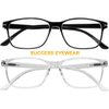 Success Eyewear Computer Glasses 2 Pairs Anti Glare Classic Reading Glasses Quality Comfort Glasses for Men and Women +1.75