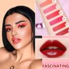 6 Colors Lip Tint Stain Set,Mini Velvet Lip Tint Watery Lip Stain Long Lasting Waterproof Moisturizing Lip & Cheek Tint,Hydrating,Natural Glossy Liquid Lipstick Lip Gloss Kits for Women (Set A)