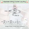 Juszok Crochet Rings for Crocheting Adjustable Crochet Tension Ring for Finger Cat Yarn Guide Ring Knitting Crochet Accessories with Box for Women 3Pcs