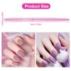 INENK Metal Purple Nail Art Clean Up Brushes for Cleaning Polish Mistakes on the Cuticles, Acetone Resistant Nail Brush, Fingernail Cleaning Brushes for Nail Art and Designs (Round&flat&Bevel)