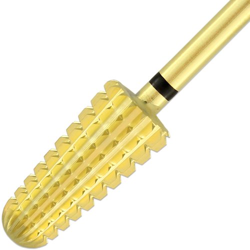 Upgraded PANA Volcano Nail Carbide Bit - Two Way Rotate use for Both Left and Right Handed use - Fastest remove Acrylic or Gel – For Manicure Drill Machine - 3/32" (Extra Coarse - XC, GOLD)