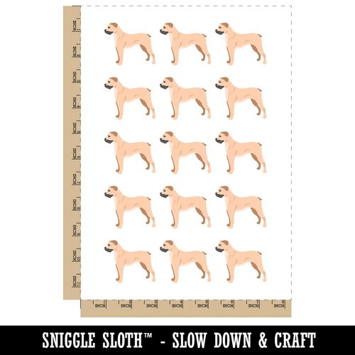 Boerboel Dog Solid Temporary Tattoo Water Resistant Fake Body Art Set Collection - 15 2" Tattoos (1 Sheet)