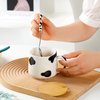 BigNoseDeer Cute Ceramic Cow Mug with 3D Cow Inside,Cow Print Coffee Mug,Cute Mugs with Lid Spoon,Cute Stuff Birthday Gifts Gifts for Women Girlfrend Kids13oz