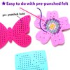 KRAFUN Cross Stitch Kits for Kids Beginners, 4 Cross Stitching Keyrings Arts & Crafts with Butterfly and Flower, Needlepoint Embroidery Kit for Girls 5-13 Craft Kit Backpack Charms, Ornaments