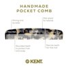 Kent 7T TW All Fine Tooth Pocket Comb for Men - Handmade Hair Comb for Men Grooming and Styling - Travel Comb for Hair Care, Mustache and Beard Care, Use Dry or with Balms, Saw Cut for Wet or Dry.