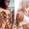 Cerlaza Temporary Tattoos for Women, Fake Flower Tattoos Stickers for Adults, Semi Permanent Half Sleeve Tattoo Body Leg Makeup Waterproof, Flower 3D Butterflies Tatuajes Temporales-12 Sheets