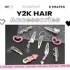 YAEISM 10PCS Heart Hair Clips Y2K Silver Hair Clips Metal Dangle Heart Gothic Barrettes 8 Shapes Cross Punk Hair Accessories for Women