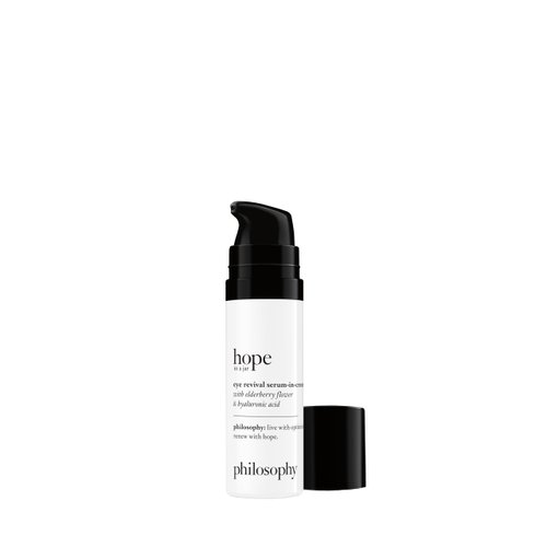 philosophy hope in a jar eye revival serum-in-cream - eye cream with hyaluronic acid, elderberry extract & tangerine peel extract- hydrates and reduces puffiness around eye area- 0.5 fl oz.