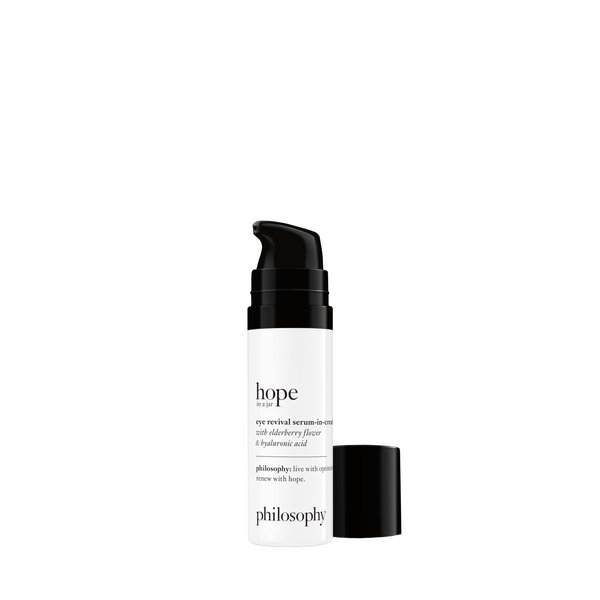 philosophy hope in a jar eye revival serum-in-cream - eye cream with hyaluronic acid, elderberry extract & tangerine peel extract- hydrates and reduces puffiness around eye area- 0.5 fl oz.