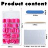 Bellelfin 240pcs Short Press on Nails Hot Pink Full Cover Short Square Fake Nails Glossy Acrylic Artificial False Nail Tips with 5 Sheets Adhesive Glue Tabs for Women and Girls Fingernails Design