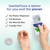 Eco-Dent GentleFloss Dental Floss, Waxed, Mint - Floss with Vegan Plant-Based Wax, Recyclable Cardboard Packaging, 100 Yds Ea (Pack of 6)