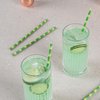 Restaurantware 7.8 Inch Paper Straws For Drinking 100 Sturdy Eco-Friendly Paper Straws - Premium Bamboo Stalk Design Green Paper DurablePaper Straws Vibrant Colors For Cold Drinks