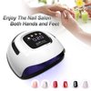LKE UV Nail Lamp, Nail Dryer 220W Light for Nails with 4 Timers LED Lamp Gel Polish Kit Professional Art Tools Automatic Sensor