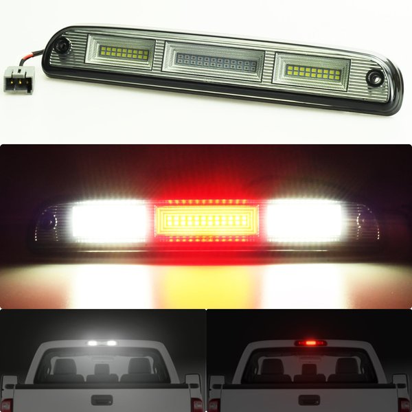 Led 3rd Third High Mount Stop Brake Light 60 LEDs Rear Cab Center Brake Tail Cargo lamp assembly for 1999-2016 Ford F-250 F-350 F-450 F-550 Super Duty /1993-2011 Ford Ranger/ 1994-2009 MAZDA Truck