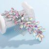 Teyglen Women Dainty Simple Full Rhinestones Bride Wedding Hair Comb Luxurious Hair Accessories Shiny Rhinestones Bridal Side Hair Combs for Women Bride Girls (AB Color)