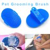 6Pcs Rabbit Grooming Kit Included Rabbit Grooming Brush, Pet Hair Remover, Pet Shampoo Bath Brush, Double-Sided Pet Comb，Pet Nail Clipper and Trimmer for Rabbit Hamster Bunny and Guinea Pig, Blue