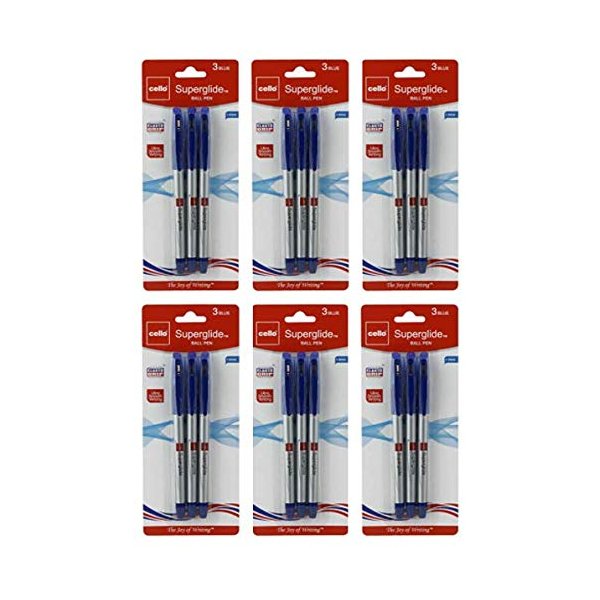 Cello Superglide Pen blue Pack of (6)
