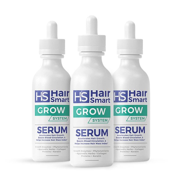 HairSmart - Hair Growth Serum for Thinning Hair with Ayurvedic Herbs, Keratin. Treatment for Accelerating Hair Growth, Rejuvenating hair and Strengthening Roots for Men and Women, Pack of 3