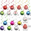 50 Pcs Christmas Foil Swirl Decorations Set for Ceiling, Snowman and Elk Signs - Holiday Party Supplies (Ball)